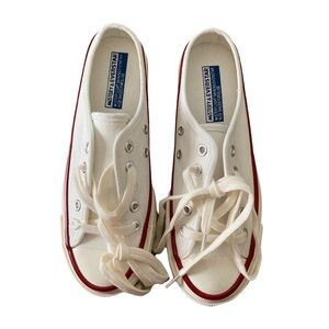 Lace Up White Canvas Slip On Shoes Size 37 BNWT